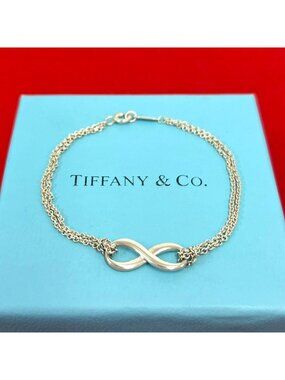 Tiffany & Co Vintage Infinity Bracelet 925 Sterling Silver Chain